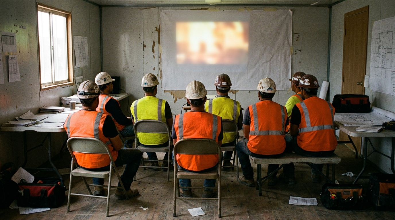 Training session with a construction crew